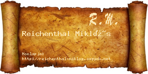 Reichenthal Miklós névjegykártya